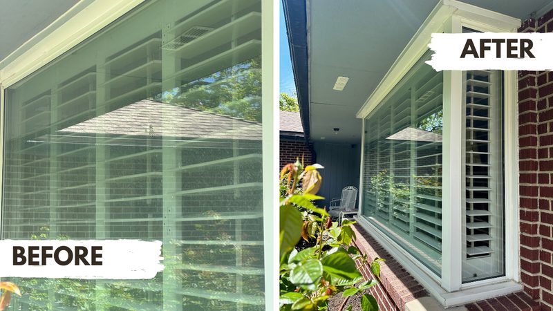 Professional exterior window washing results